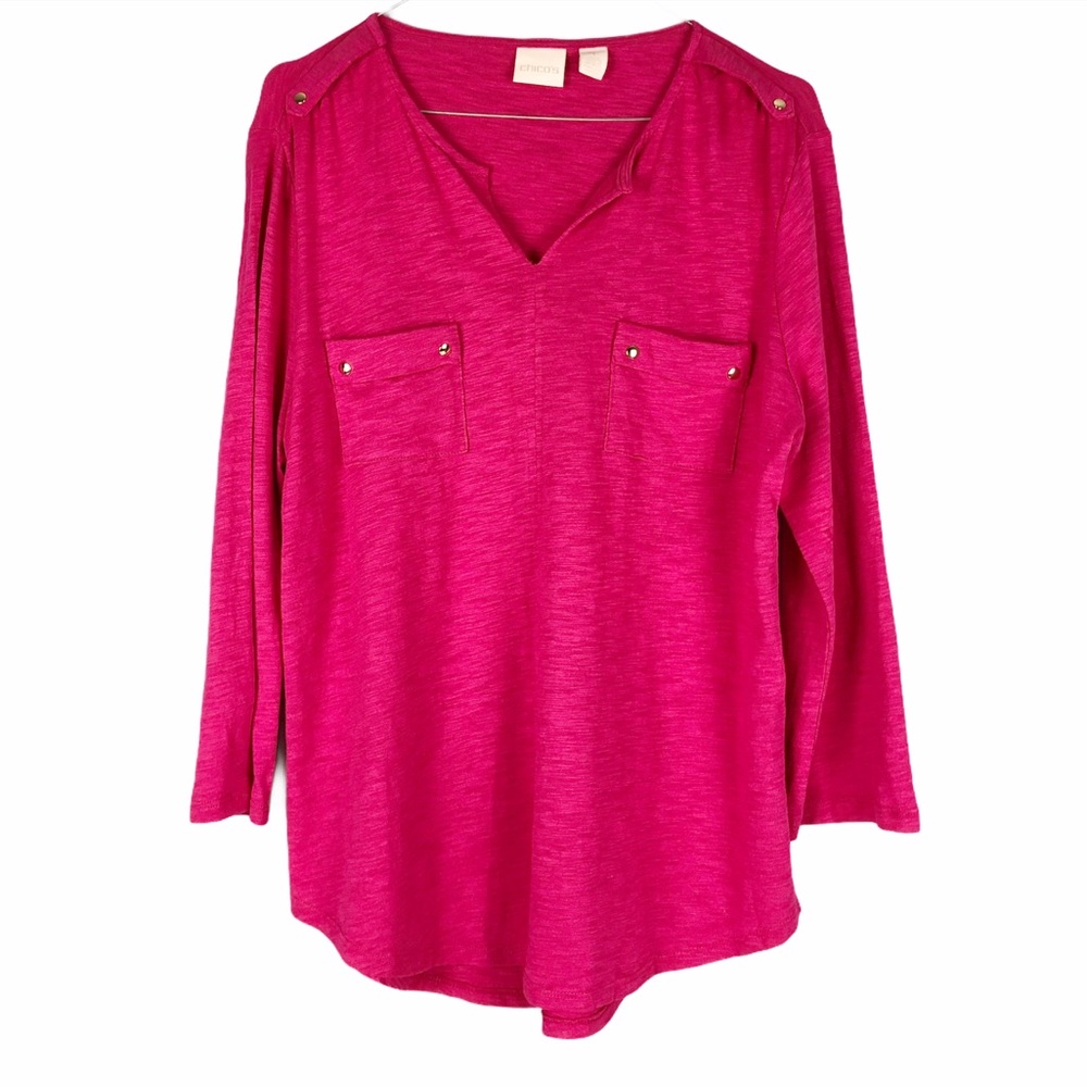 Chico’s Long Sleeve Tunic w/ Gold Accents